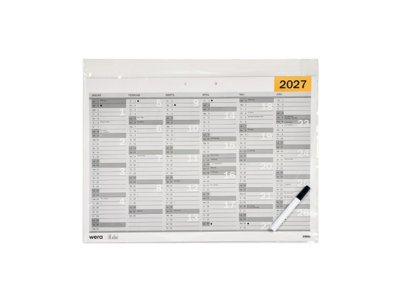 Vægkalender A2 2027 DK