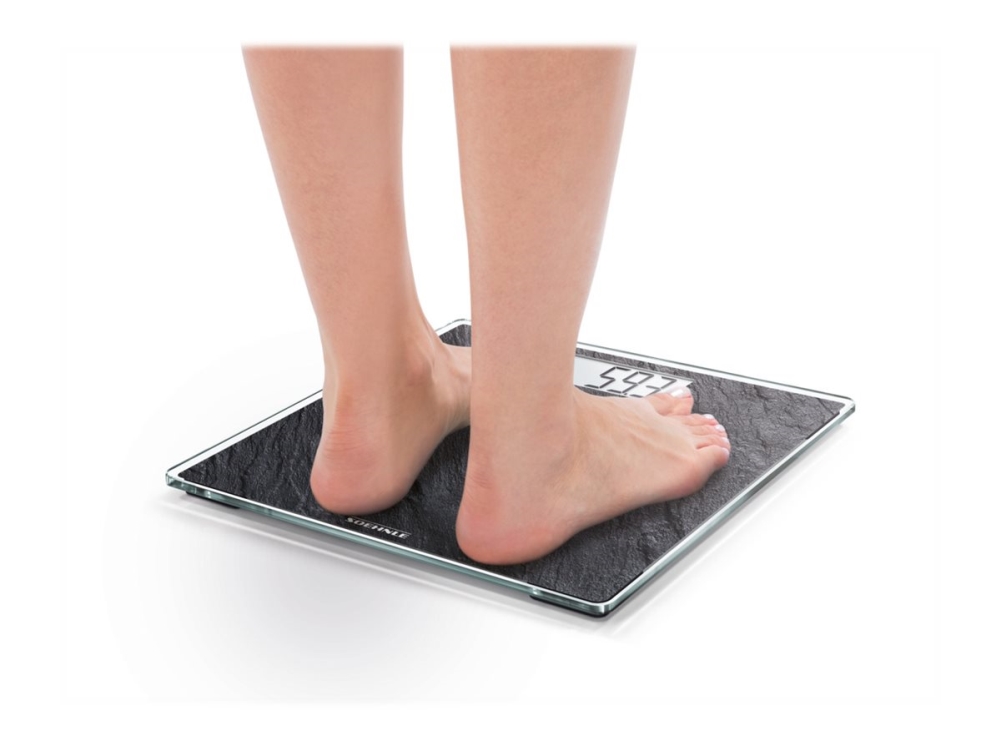 Soehnle Style Sense Compact 300, Elektronische Personenwaage, 180 Kg, 100 G, Schwarz, Silber, Kg, Lb, St, Quadratisch