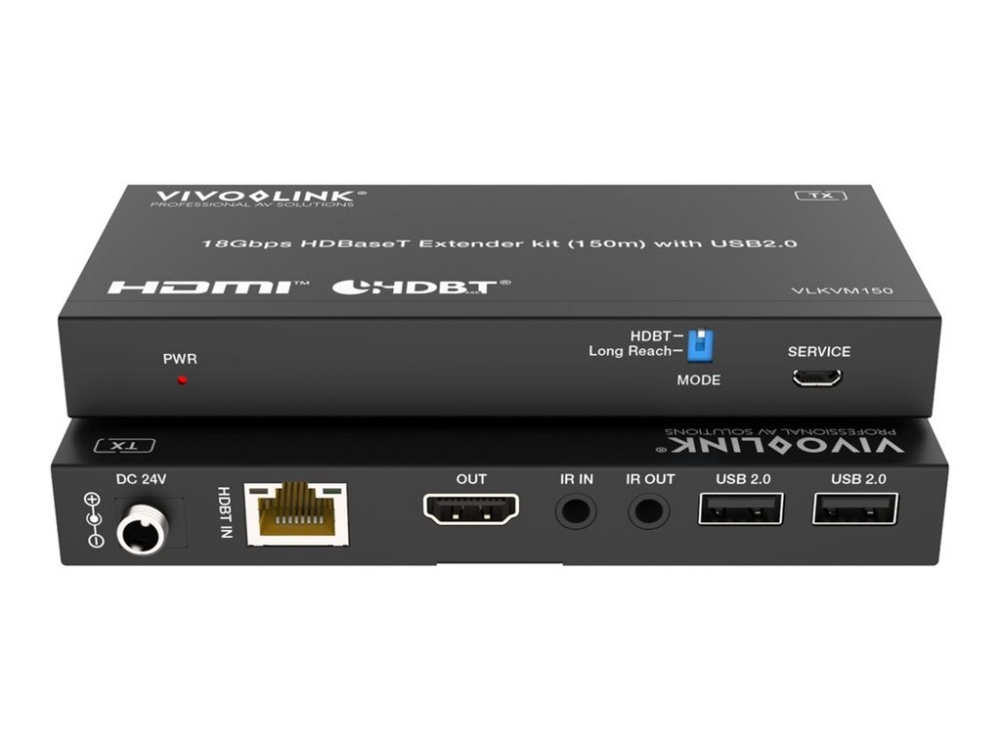 Vivolink - Extender Kit - Kvm Extender - Hdbaset, Usb 2.0, Usb-C - Über Cat 6A/7 - Usb - Bis Zu 150 Km