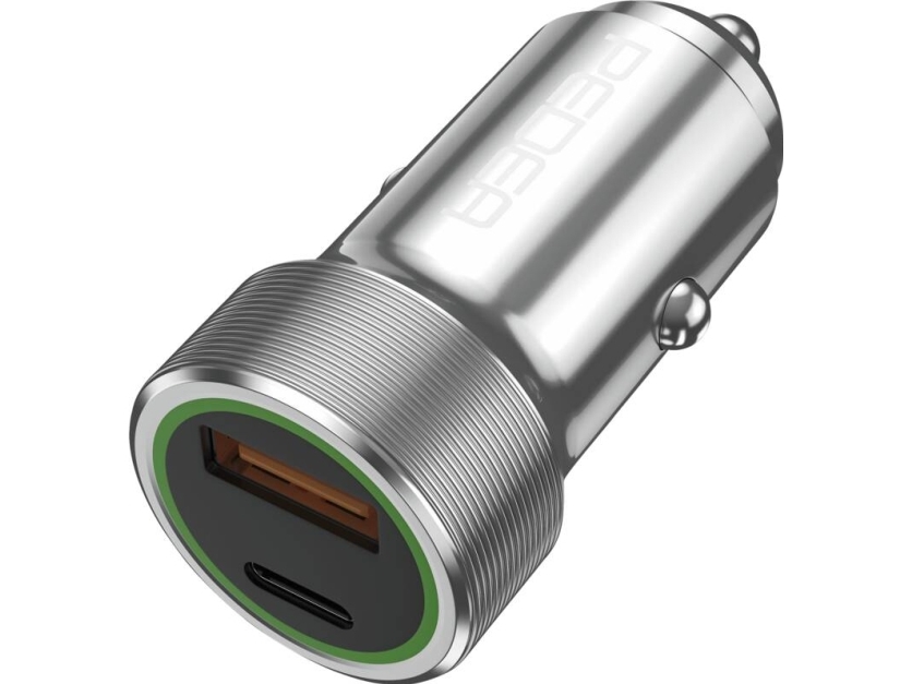 Pedea Bil Hurtigoplader\Dual\" 20 Watt Til Usb Type A/C Sølv ( 60040110 )"