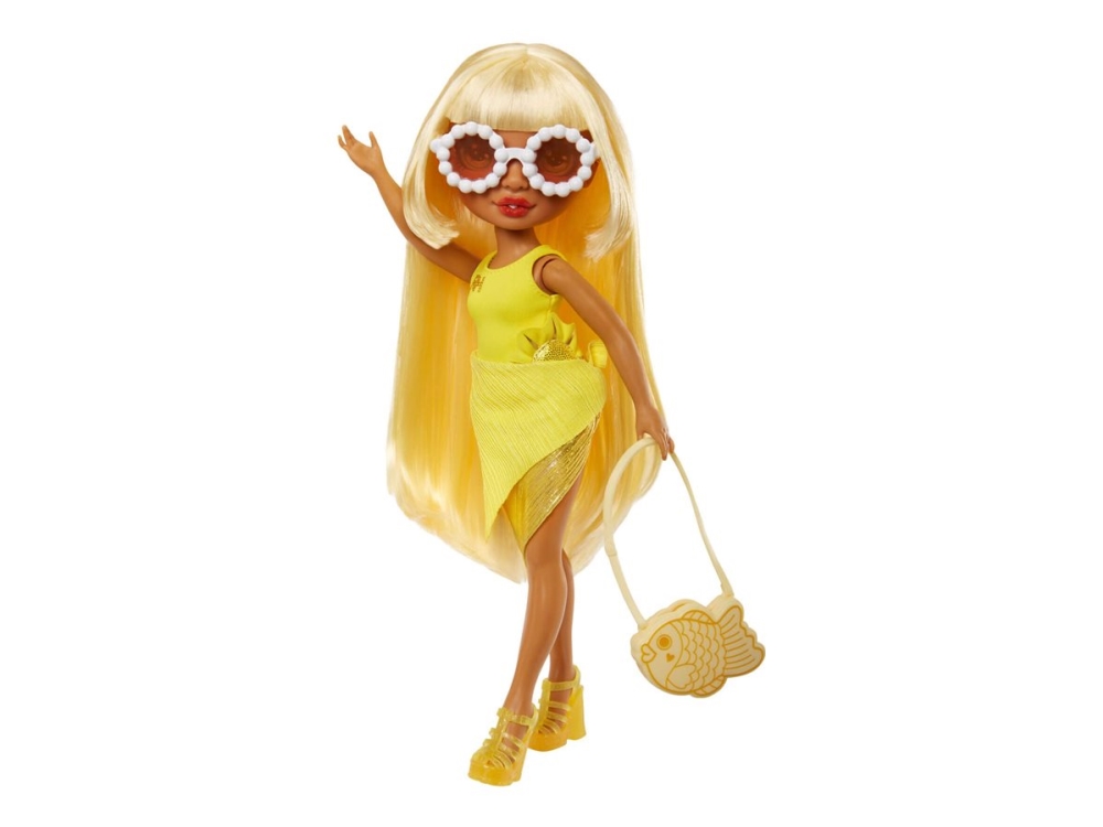 Rainbow High Swim & Style Sunny - Doll With Shimmery Wrap - Gul