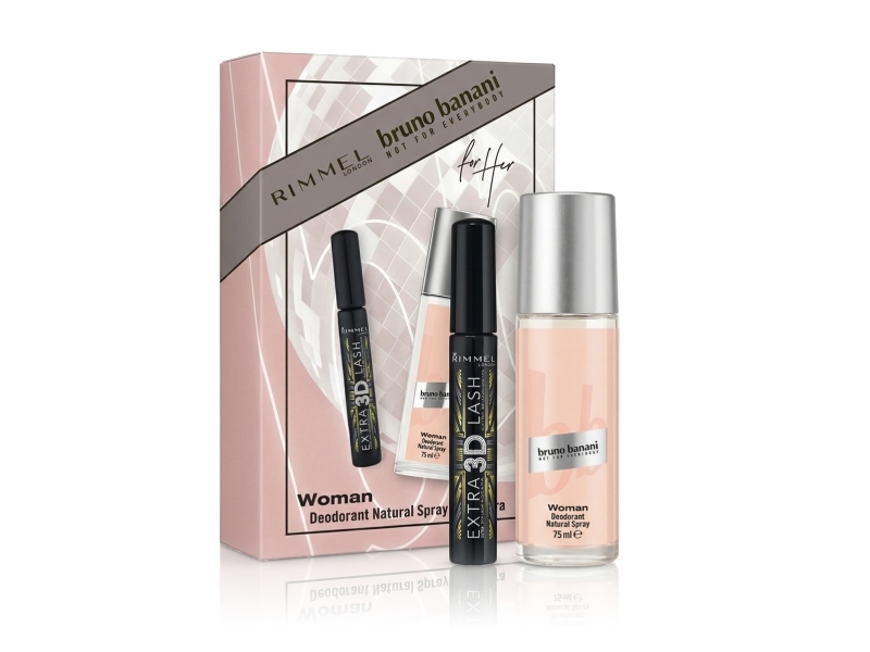 Bruno Banani Woman Deo In Glass 75 Ml + Mascara Rimmel Extra 3D (Black) 8 Ml (Woman)
