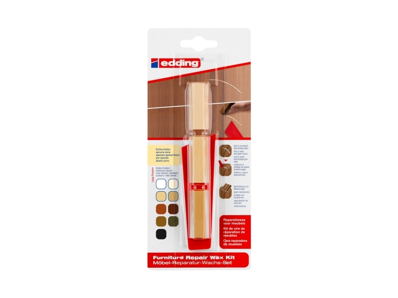 Edding 8901, Møbler reparation farveblyant, Voks, 90 mm, 20 mm, 3 stk