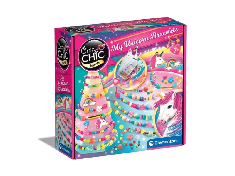 Clementoni Crazy Chic My Unicorn bracelets, Lasten rannekorujen askartelusetti, 7 vuosi/vuosia, Monivärinen