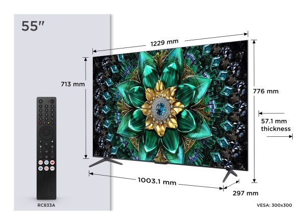 Tcl Q6c 55Q6c, 139,7 Cm (55"), 3840 X 2160 Pixel, Qd-Mini Led, Smart Tv, Wi-Fi, Metallic