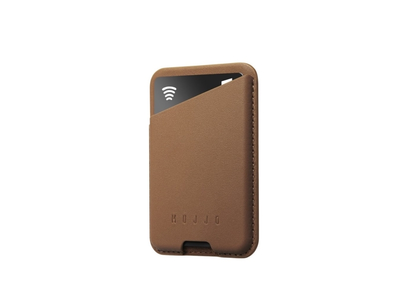 Mujjo Magsafe Leather Card Wallet - Dark Tan