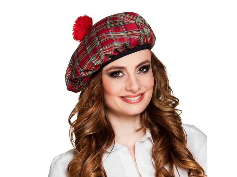 Mrs Tartan Hat Rød