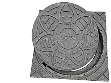 VOTEC 425mm Vendbar kegle - m/dæksel og fals Genbrugsplast