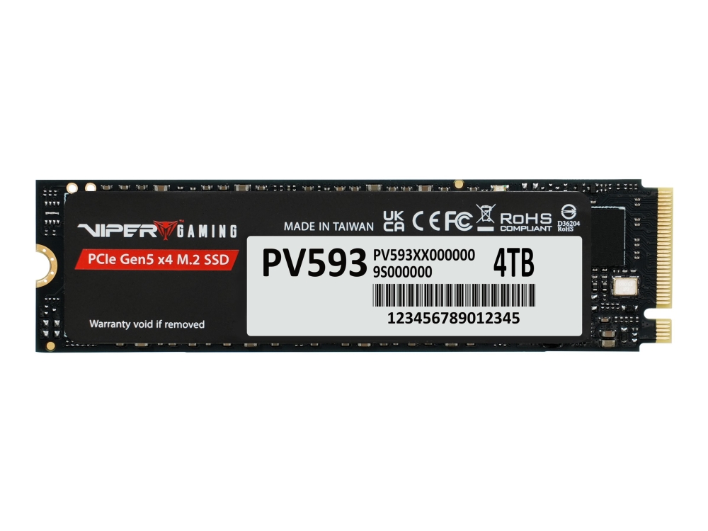 Patriot Viper Gaming PV593 - SSD - 4 TB - inbyggd - M.2 2280 - PCI Express 5.0 x4 (NVMe) | Datorkomponenter - Hårddisk & Lagring - SSD | GameStuff