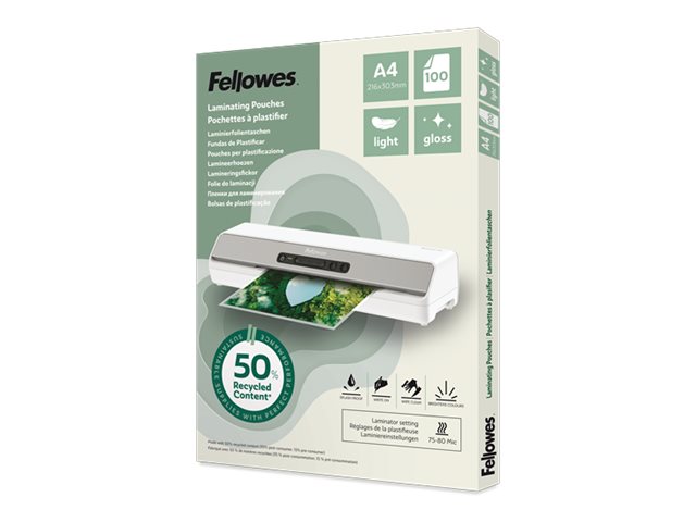 Fellowes Laminierfolien Glänzend Für A4 75-80 Micron, 100 St. (100142987)