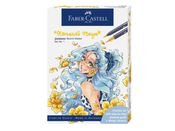 Faber-Castell Romantic Manga, 8 Pc(S), Multicolour, Brush/Fine Tip, Multicolour, Recycled Plastic, Round