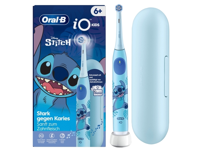 Oral-B iO Kids Stitch, Barn, Roterande tandborste, Daglig vård, Känslig, Superkänslig, Blå, 2 min, Blå | Hälsa - Tandvård - Elektrisk tandborste | GameStuff