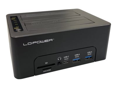 Lc Power Lc-Dock-C-Multi-Hub - Hdd Dockingstation - Båse: 2 - 2,5" / 3,5" Delt - Sata - Usb 3.2 (Gen 2X1) - Sort