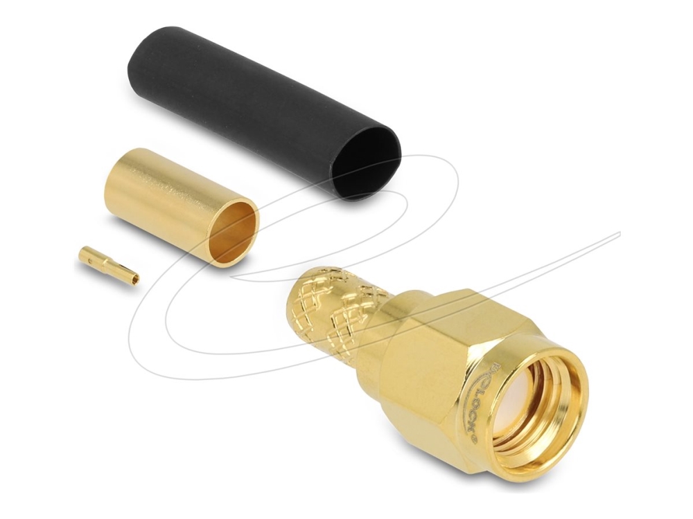 Delock 91791, Rp-Sma, Rp-Sma, Messing/Gold, 50 Ohm, Gold, Taiwan