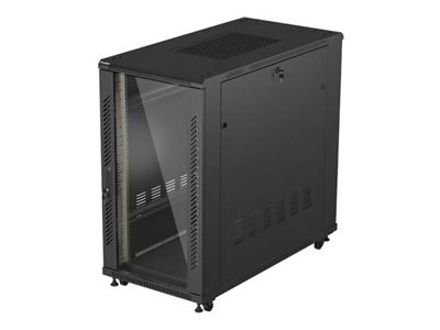19" Rackmount Einbauschrank 22U 600X1200 Schwarz Glas Tür Lanberg (Flat Pack)