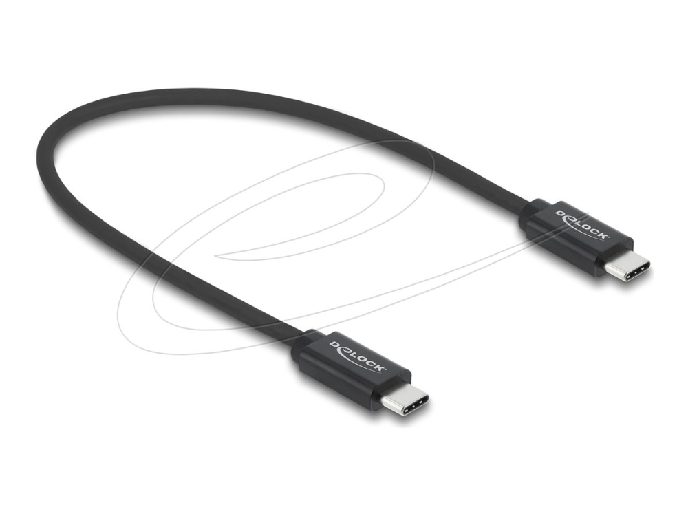 Delock Koaxiales Usb 40 Gbps Kabel Usb Pd 3.1 240 W 0,5 M, 0,5 M, Usb C, Usb C, Usb4 Gen 3X2, 40 Gbit/S, Schwarz