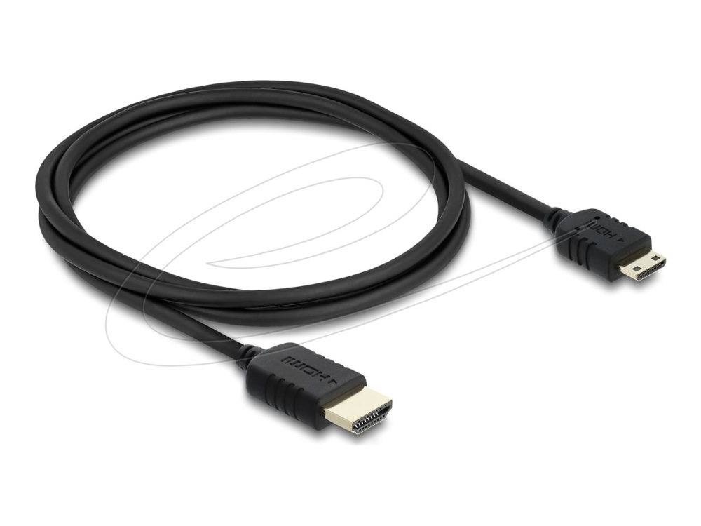 Delock - High Speed - Hdmi-Kabel - Hdmi Han Til 19 Pin Mini-Hdmi Han - 1 M - Tredobbet Afskærmet Koaksialkabel - Sort - 8K60 Hz (7680 X 4320) Support