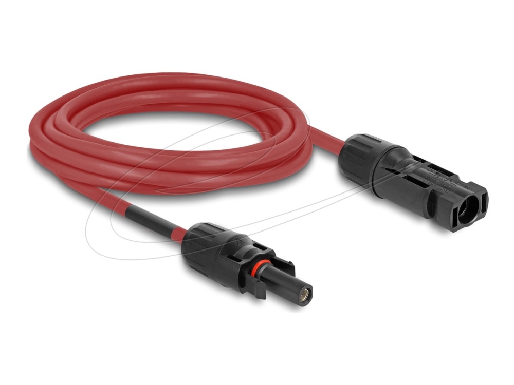Delock - Solkabel - Dl4 (Han) Til Dl4 (Hun) - 1000 V - 3 M - Klik I - Rød