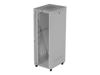 Lanberg Ff01 Series - Rack Kabinet - 800 X 1000, Fladpakke, Med Glasdør, Lcd - Med 6 Køleblæsere, Termostat, Lcd Skærm - Fritstående - Grå, Ral 7035
