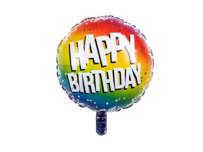 Regnbue Happy Birthday Folieballon