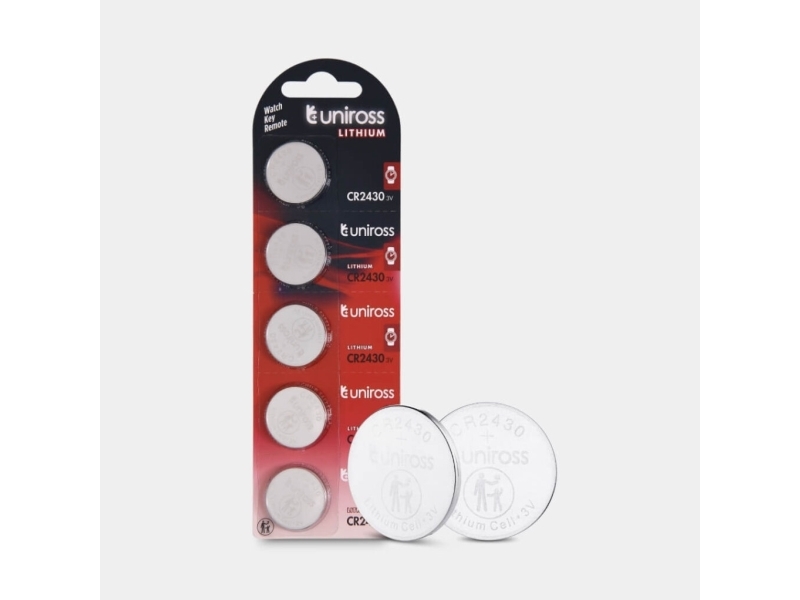 Uniross U5CR2430, Engångsbatteri, CR2430, Litium, 3 V, 5 styck, Silver | EL Artiklar - Batteri - Knappcell batteri | GameStuff