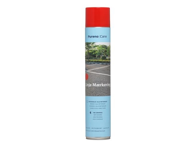 Pureno Linjemarkering Rød 750ml Afmærkning ude & inde Betongulv,Asfalt,Træ,Græs,Metal