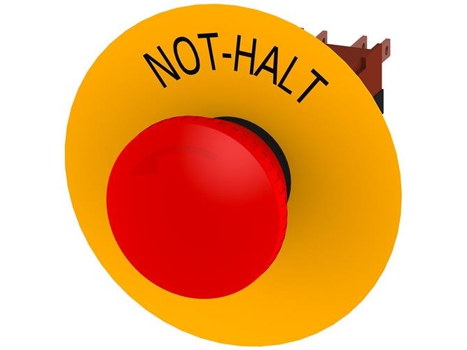 Nødstop 16 Mm Rund Plast Rød Lås