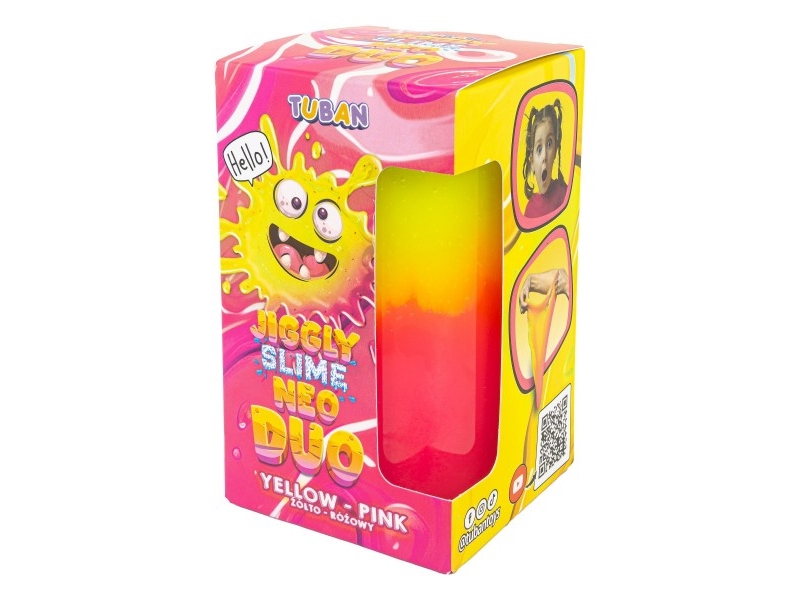 Tuban Jiggly Slime - Gleivės - Neoninis Duetas - Geltona-Rožinė (430 G)