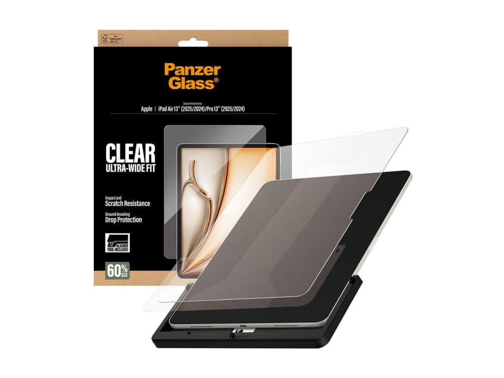 PanzerGlass Screen Protector iPad Air 13" (2024-2026) | Pro 13" (2024-2025) | Ultra-Wide Fit w. Fastfit tool