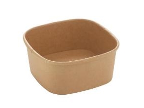 Schüssel Eckig 130 X 130 X 56 Mm 600 Ml Kraft Mit Pe Braun, 6Er Pack X 50 Stk/Krt