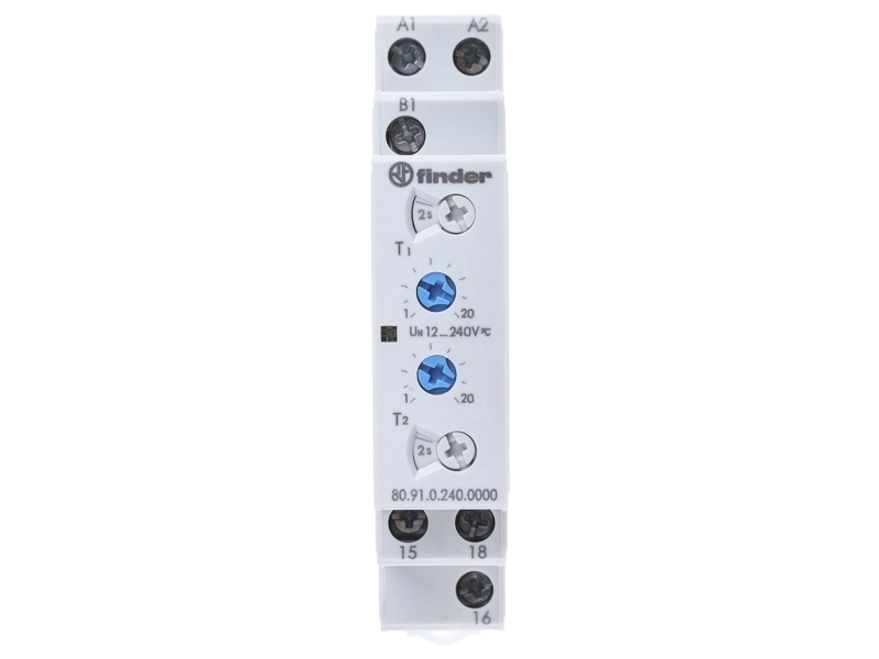 Finder Zeitrelais Taktgeber-Asymetrisch 80.91.0.240.0000 80.91.0.240.0000 12 - 240 V Dc/Ac 1 Wechsler 16 A 400 V/Ac (Ac1 (80.91.0.240.0000)