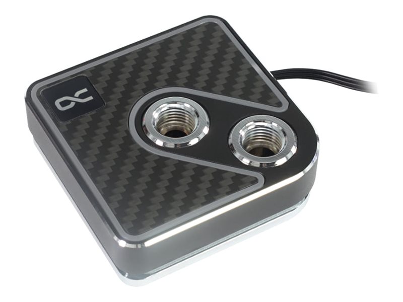 Alphacool Core 1 Aurora - Cpu-Vandblokering Til Flydende Kølesystem - (For: Am4, Lga1700, Lga1851, Am5) - Nikkelbelagt Kobberbase - Kulsort, Sort