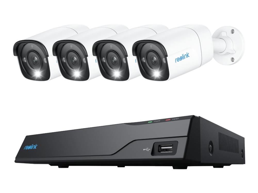 Reolink Nvs8-12Mb4 Videoovervågningssystem 1X Nvr (Model Nvs8), 4X 12Mp Overvågningskamera, Inkl. 2Tb Harddisk