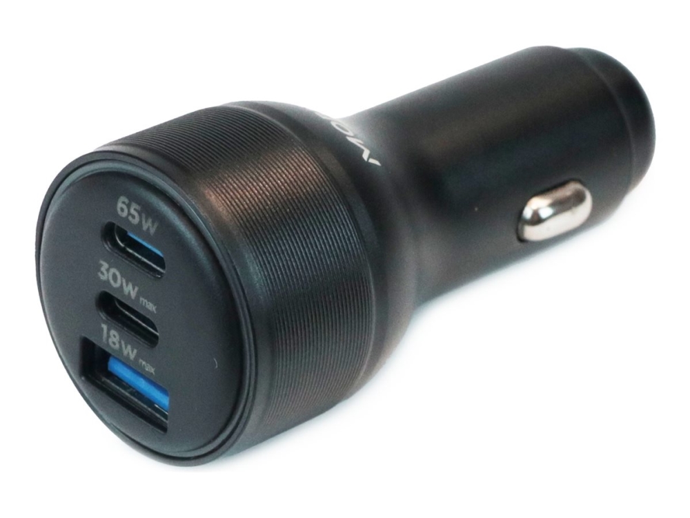 Mobilis - Bilstrømsadapter - universal - 95 Watt - 3 A (2 x USB-C, USB Type A) - sort