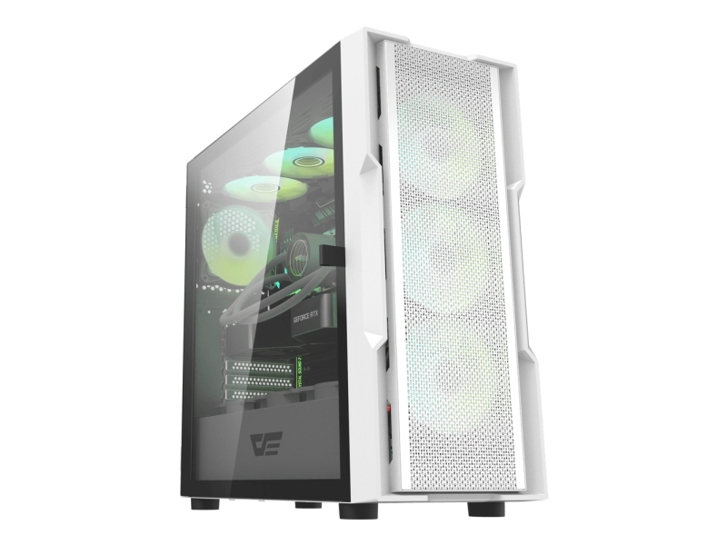 Darkflash Dk431 Computergehäuse + 4 Lüfter (Weiß)