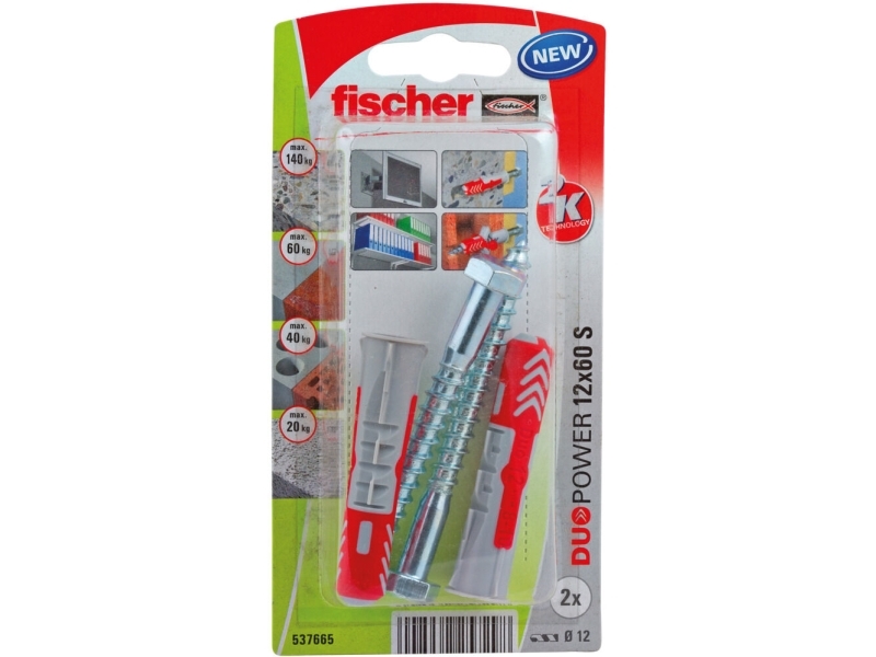 Fischer 537665 DuoPower 12 x 60 S K NV Rawplugsæt 60 mm 12 mm 1 Set