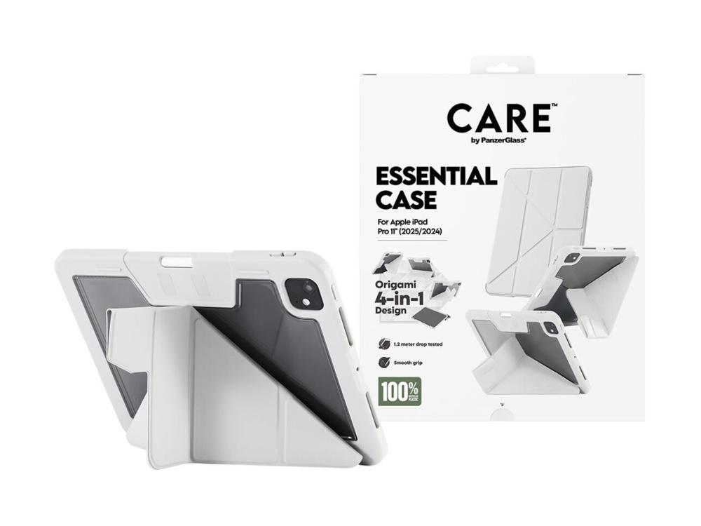 CARE by PanzerGlass - Vikbart fodral för surfplatta - termoplastisk polyuretan (TPU), polykarbonat, konstläder - grå - för Apple 11-inch iPad Pro (M4) | Datorer & Surfplattor - Tillbehör till surfplattor - Covers & Väskor | GameStuff