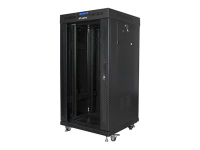 19" 22U 600X600 Schwarz Lanberg Glas Tür Einbau Rack (Flat Pack) V2