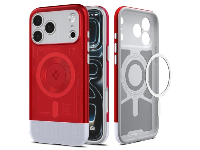 Spigen Classic C1 (Magfit), Cover, Apple, Iphone 17 Pro, 16 Cm (6.3"), Rot