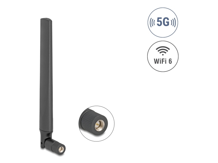 Delock 5G Lte Gnss Wifi 6 Antenna Sma Plug 0.9, Omniretningsbestemt Antenne