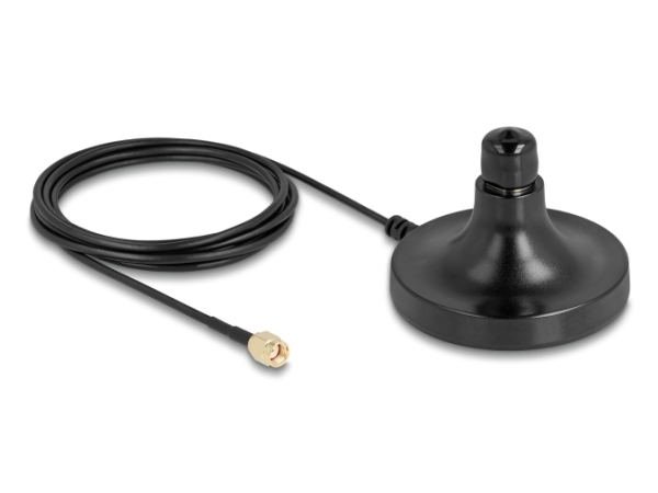 Delock Antenna Magnetic Base 1 X N Jack To 1 X Rp-Sma Plug Ula100 3 M Outdoor Black, Antennebase