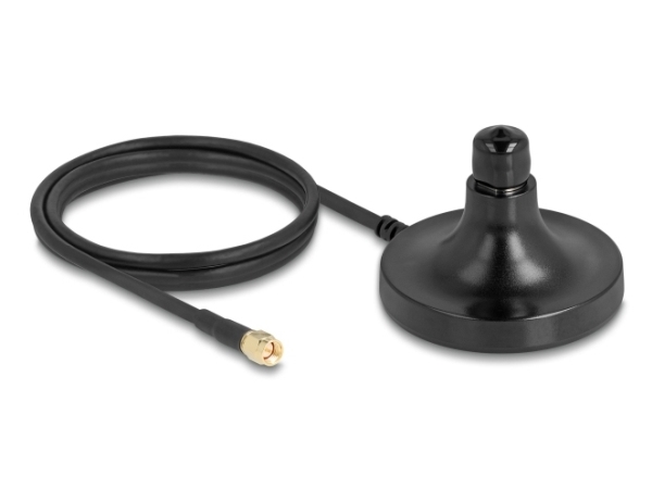 Delock Antenna Magnetic Base 1 X N Jack To 1 X Sma Plug Ula100 1 M Outdoor Black, Antennebase