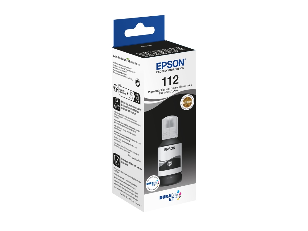 Epson Ecotank 112 - 127 Ml - Sort - Original - Blækrefill - For Ecotank L11160, L15160, L6460, L6490, L6550, L6570, L6580, M15140 Ecotank Pro L15180