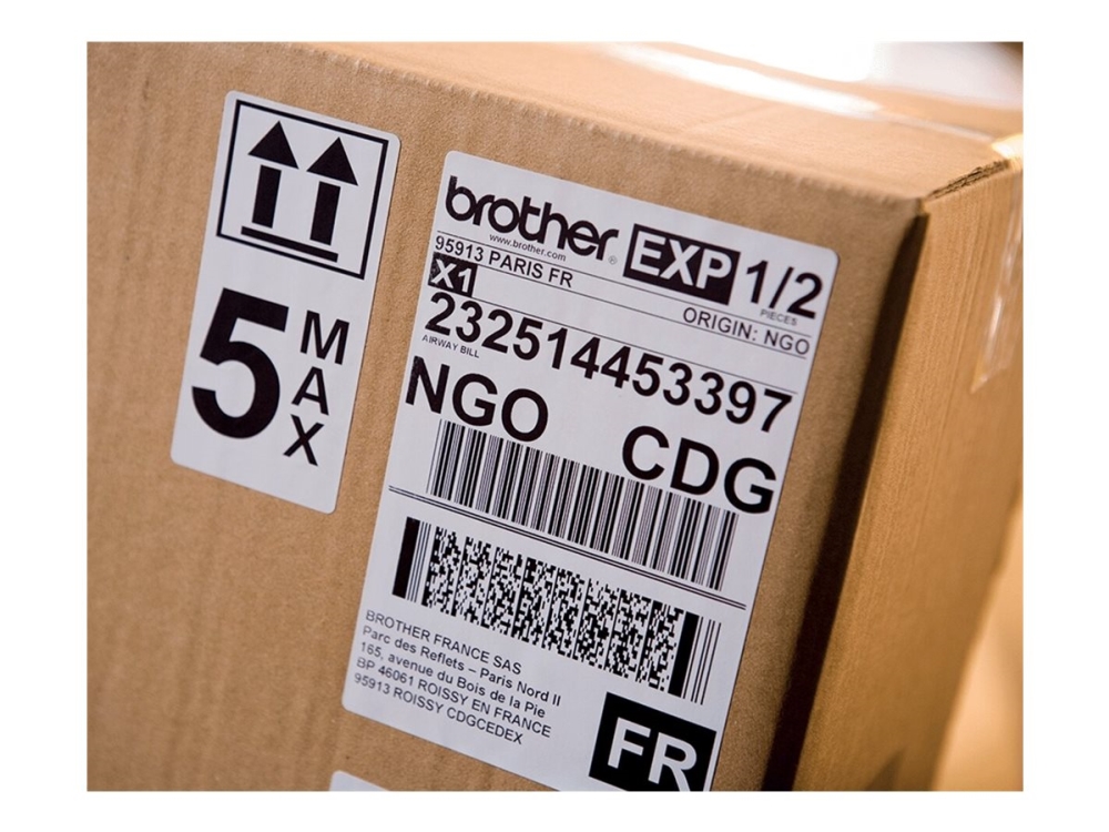 Brother QL-1100c - Etiketprinter - direkte termisk - Rulle (10,36 cm) - 300 x 300 dpi - op til 110 mm/sek. - USB 2.0 - skærer - blank sort, hvid