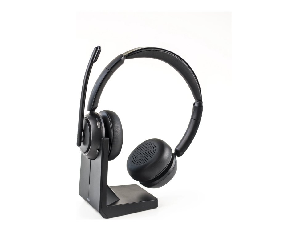 DELTACO HL-100WL - Headset - på øret - Bluetooth - trådløs - sort