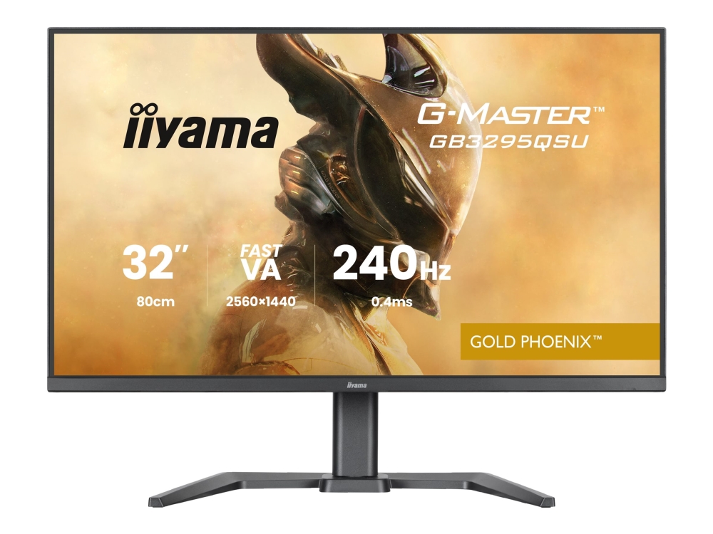 iiyama G-MASTER Gold Phoenix GB3295QSU-B1 - LED-skärm - spel - 31.5 - 2560 x 1440 QHD @ 240 Hz - Fast VA - 400 cd/m² - 4000:1 - 0.4 ms - HDMI, DisplayPort - högtalare - mattsvart | Spel - Bildskärmar & tillbehör - Bildskärmar | GameStuff