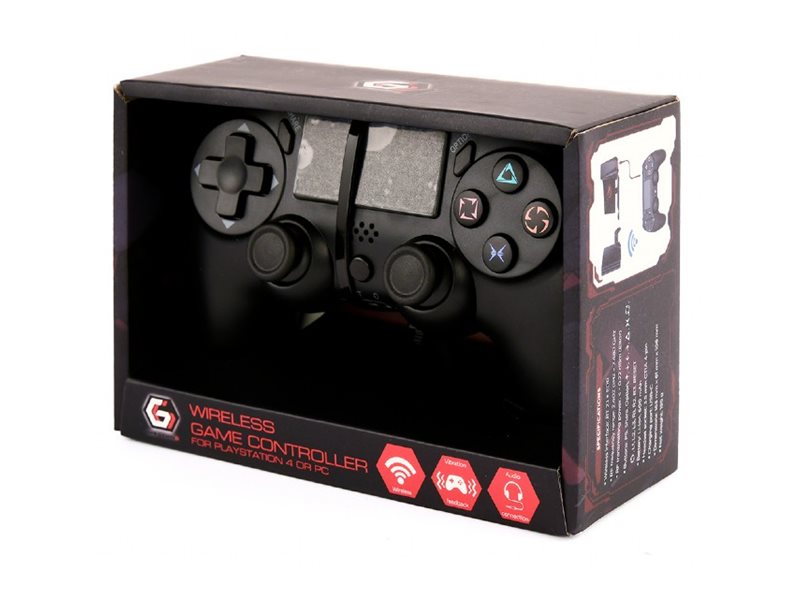 Gembird Jpd-Ps4bt-01-Bk - Gamepad - Trådløs - 2.4 Ghz/Bluetooth - Sort - For Sony Playstation 4, Pc
