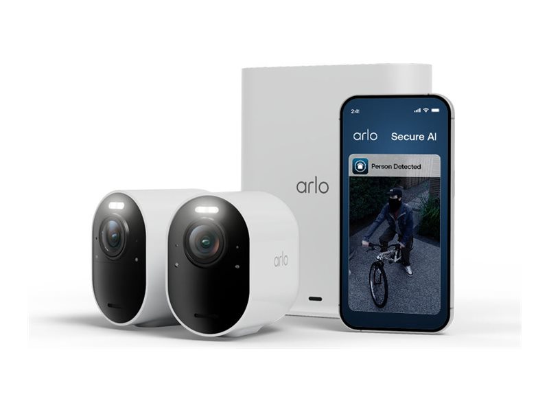 Arlo Ultra VMS5250 IP Kamera 2er Set, IP-turvakamera, Sisätila ja ulkotila, Langallinen & langaton, 7,5 m, Amazon Alexa & Google Assistant, Tanska, Saksa, Hollanti, Englanti, Espanja, Ranska, Italia, Norja, Puola, Ruotsi