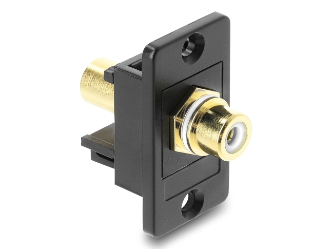 Delock Panel Mount Rca Female Rca Gold Plated Female White / Black, Rca