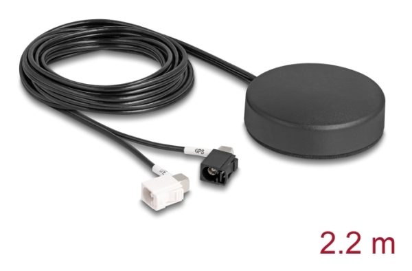 Delock 4G Gnss Antenna 1 X Fakra A + 1 X Fakra B Jack 2 Dbi / 28 Db 2.2 M Rg-174 Omnidirectional Roof Mount Black Outdoor, Omniretningsbestemt Antenn